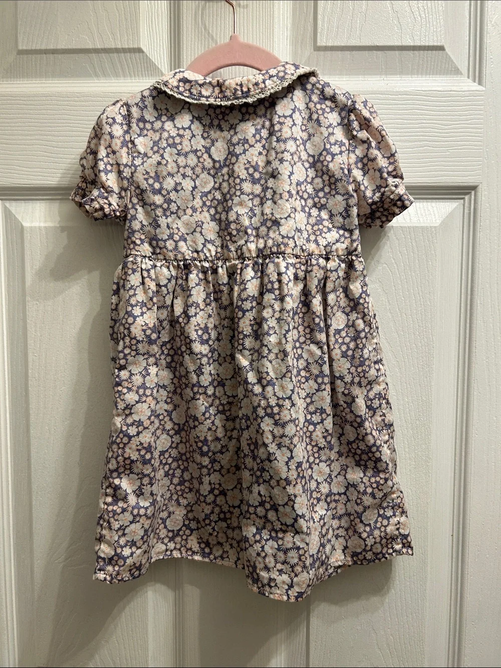 Toddler Floral Button-Front Dress with Peter Pan Collar - floral print EUC